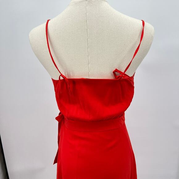 & Other Stories Red Romantic Flirty Ruffle Wrap Midi Dress Women's 2 Cocktail - Picture 10 of 11